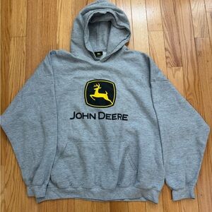 John Deere JD Grey Hoodie Sweatshirt men’s XXL